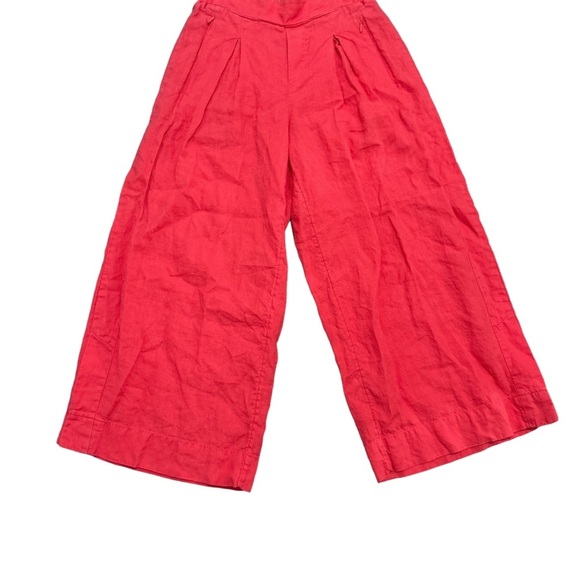 ATHLETA Playa Linen Wide Leg Crop Pants Passion Fruit Coral. Size 4 - Picture 3 of 11